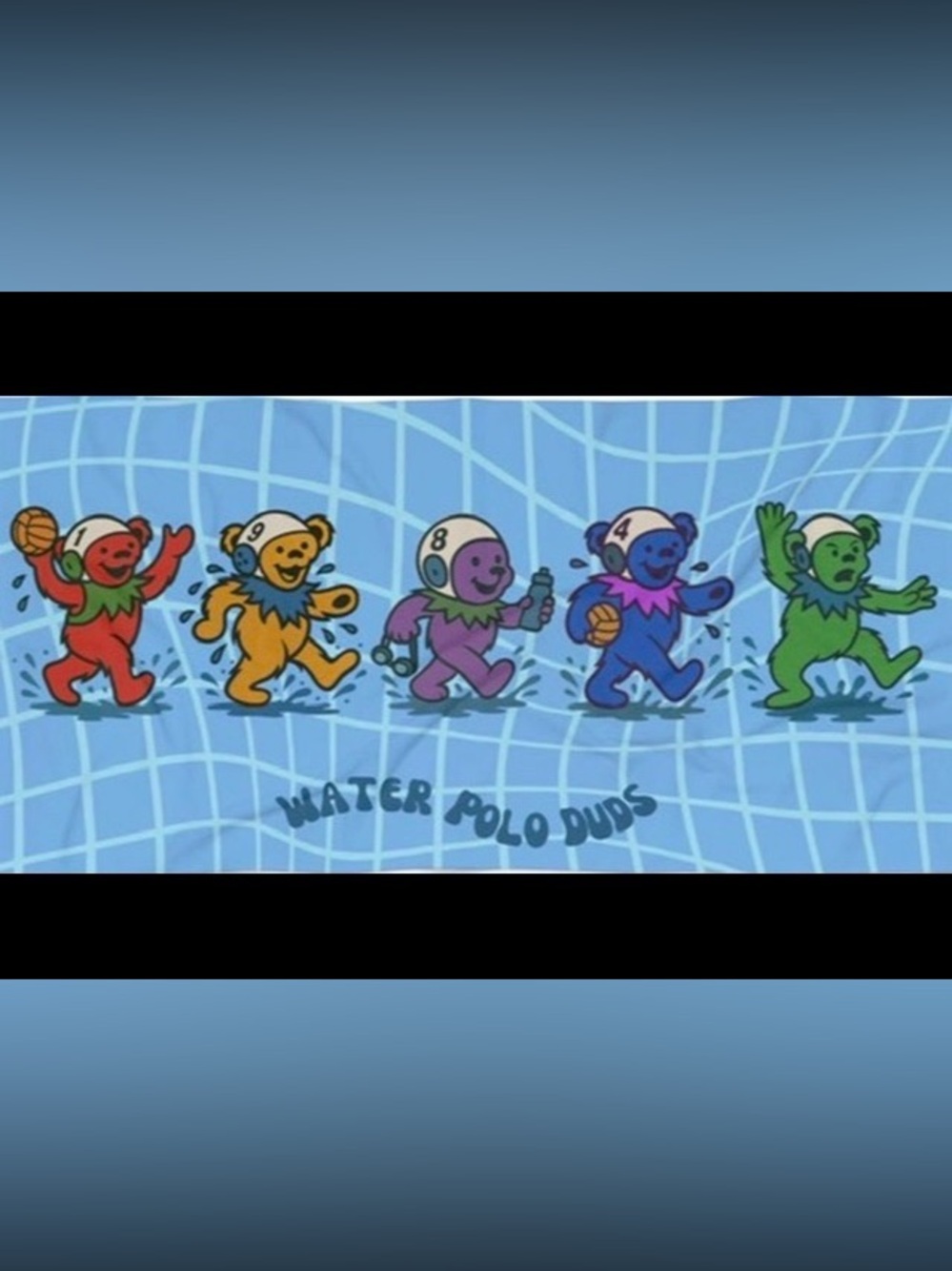 Grateful Dead Dancing Bears Water Polo Beach Team Towel Microfiber 180cm x 90cm